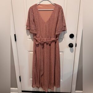 BloomChic Sparkling Rose Maxi Dress